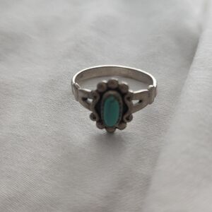 Vtg Bell Trading Post Navajo Sterling Silver 0.35 Ct Natural Blue Candelaria